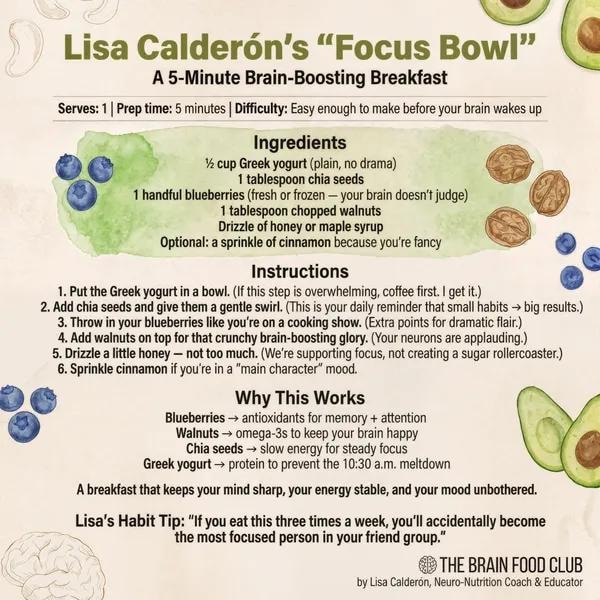 The Brain Food Club — visual identity system: logo, color palette, typography, and content templates