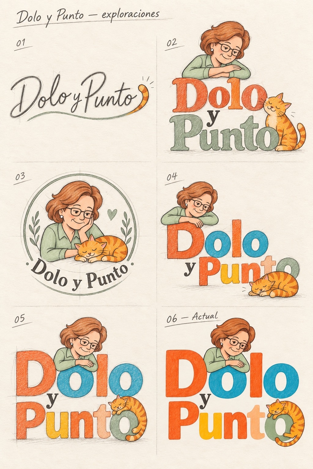 Logo design progression — character development