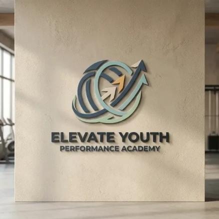 Elevate Youth logo on interior wall — concept mockup