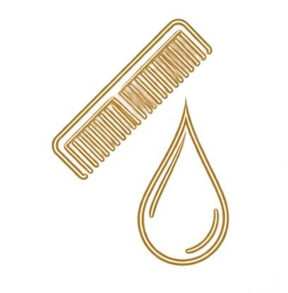 Comb and oil drop icon