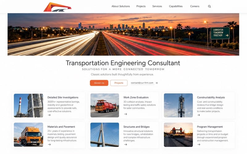 Engineering Consultants brand system — structural identity in context